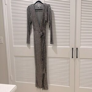 KyleXShahida sequin wrap dress, 70s vintage style, party dress